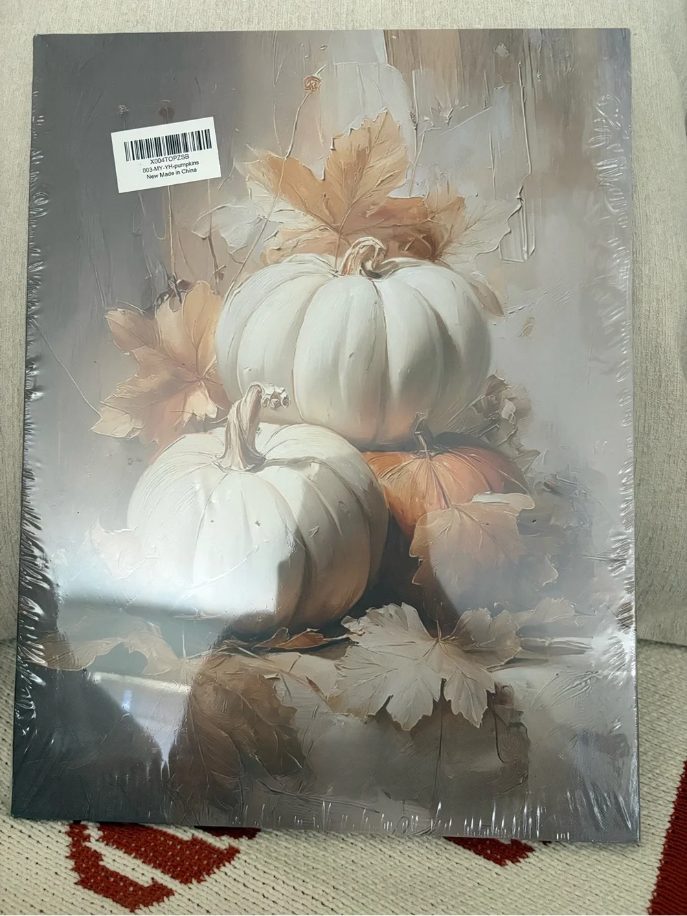 Amazon Cream and Orange Pumpkin Still Life Canvas